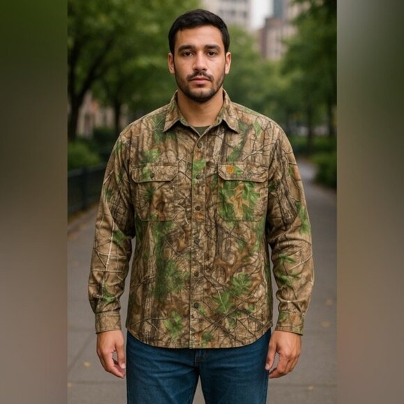 Game Winner Camo Long Sleeve Button Shirt Men’s 2XL | Outdoors Hunt Gorpcore - Picture 1 of 11